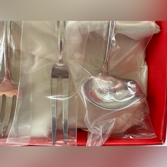 Vintage Reed & Barton 5-Piece Silverplate Serving Set Floral Harlequin Pattern - Picture 12 of 17